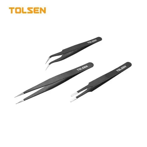 Tolsen 3pc tweezers set
