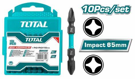 Total 10 Piece  screw bit set