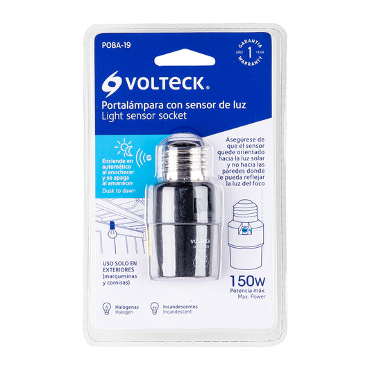 volteck lamp holder with light sensor