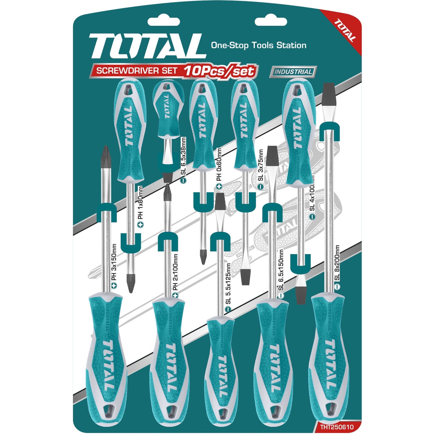 TOTAL 10 pc Screw Driver Set