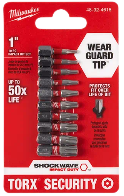 Milwaukee SHOCKWAVE™ Torx® Security Insert Bit Set - 10PC