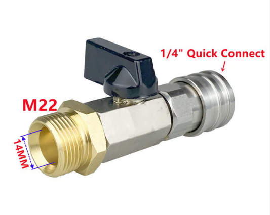 M22 to snap adapter with lock off valve 