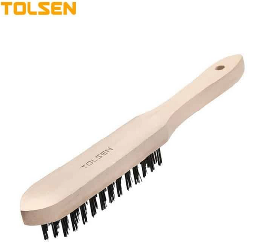 Tolsen wire brush 5 row wooden handle