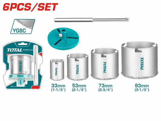 Total Carbide Gritted Hole Saw Set