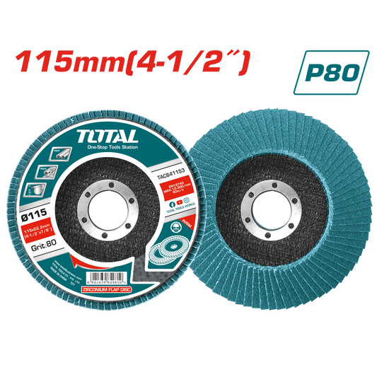 Total Zirconium Flap Disc 115mm (TAC641153)