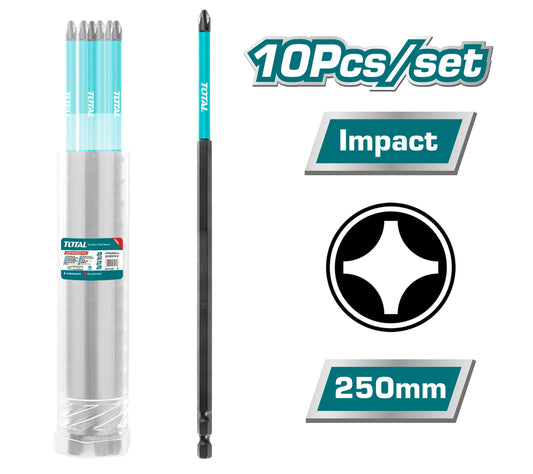 Total Individual PH2 250mm impact screwdriver bits