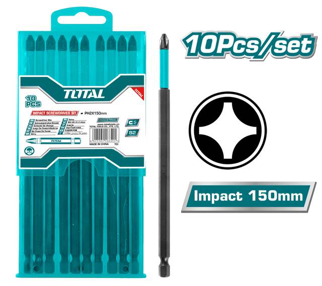 Total Individual PH2 150mm impact screwdriver bits