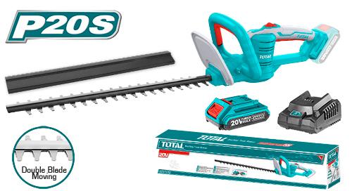 Total 20V cordless hedger with 1 battery and charger