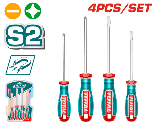 total 4pc screwdriver red series