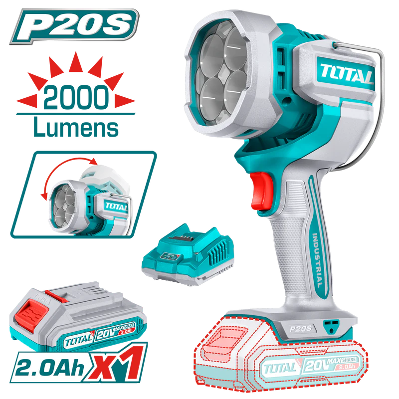 Total 20v cordless work lamp kit