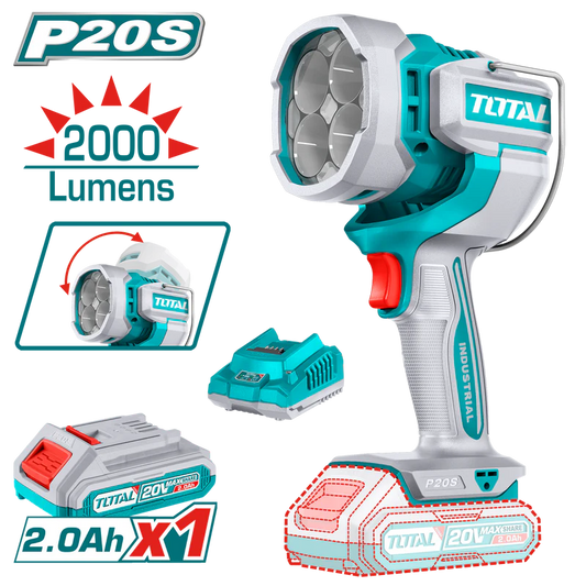 Total 20v cordless work lamp kit