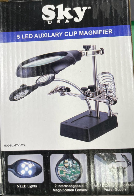 SKYUSA 5 LED  auxliary clip magnifier