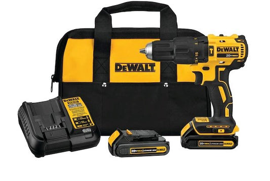 Dewalt 20V cordless brushless drill with 2 batteries