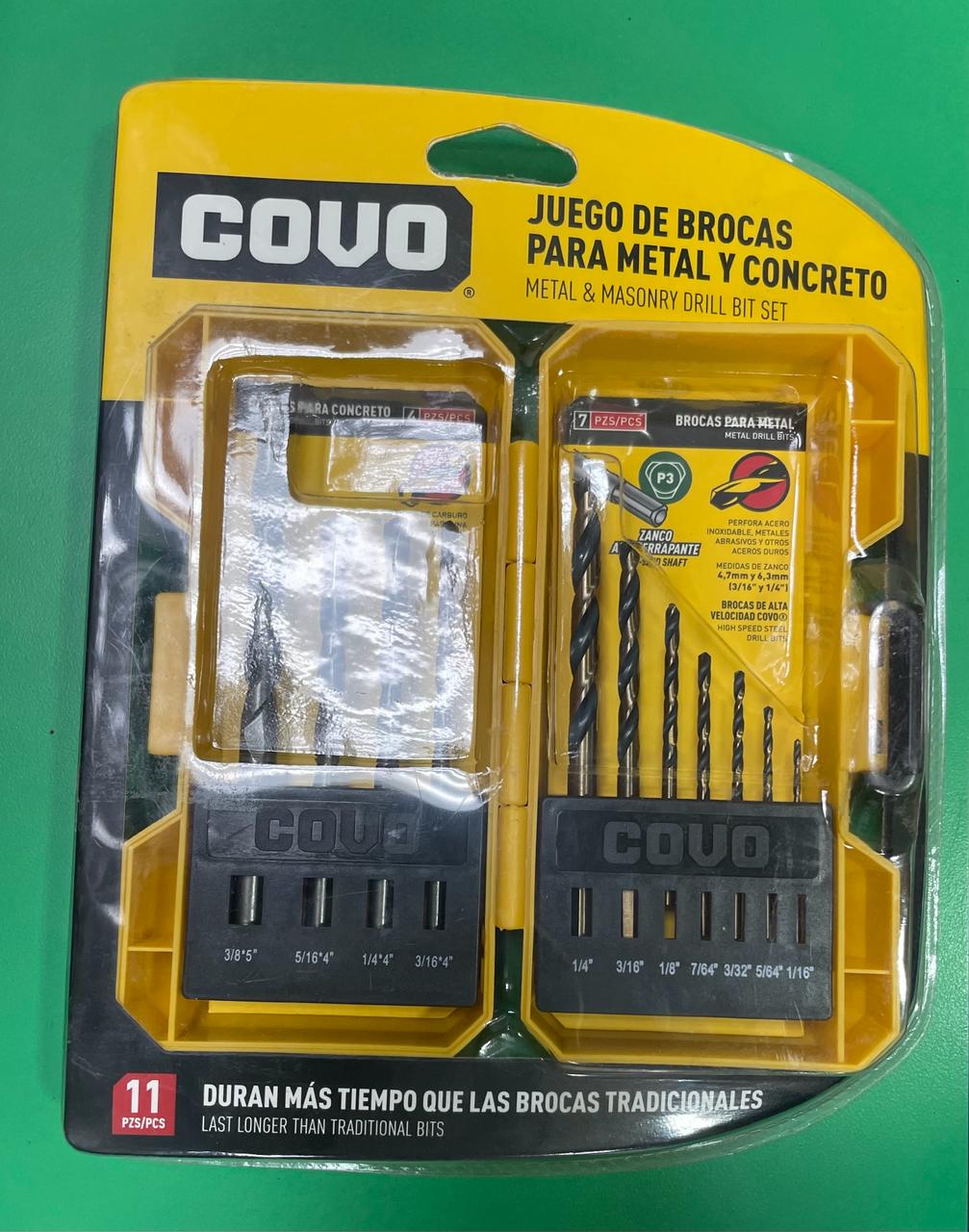 Covo metal and masonry drill bit set 11pcs