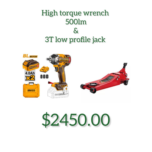 High torque wrench 500lm & 3T low profile jack