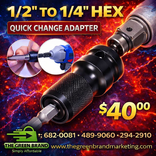 1/2" square to 1/4" hex shank socket adapter (wrench to driver adapter)