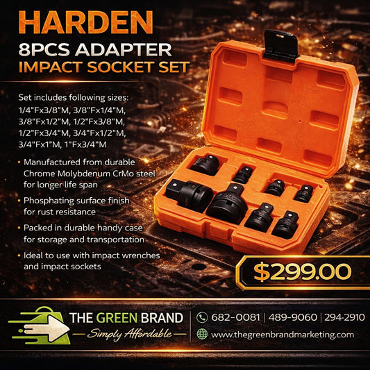 Harden 8 piece impact socket adapter set