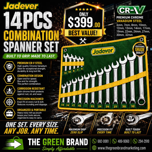 Jadever 14pc Combination spanner set