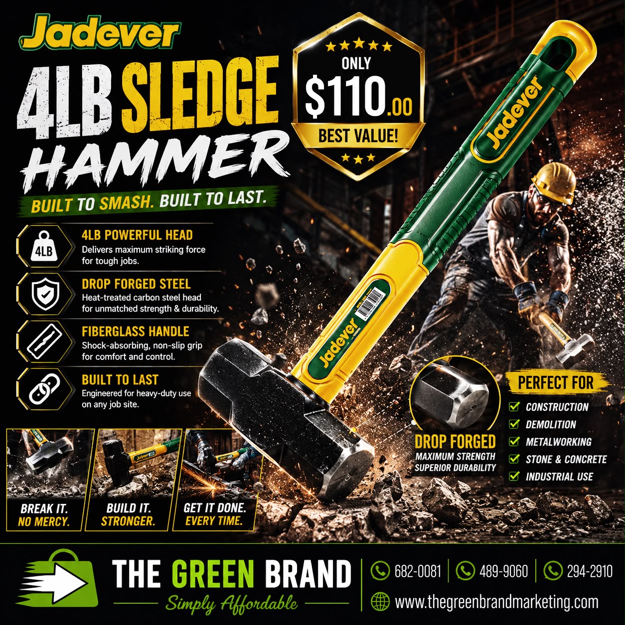 Jadever 4lb sledge hammer
