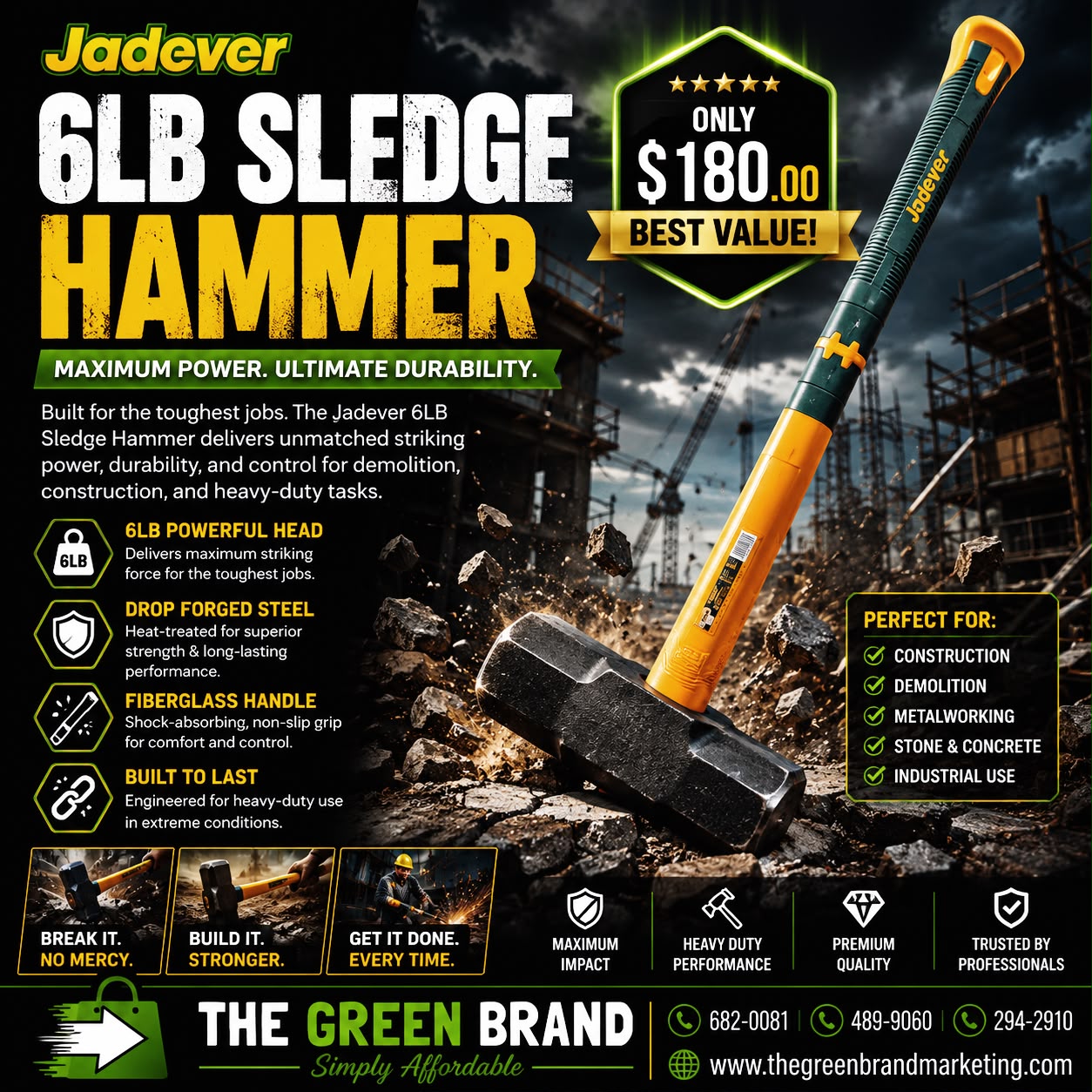 Jadever 6lb sledge Hammer