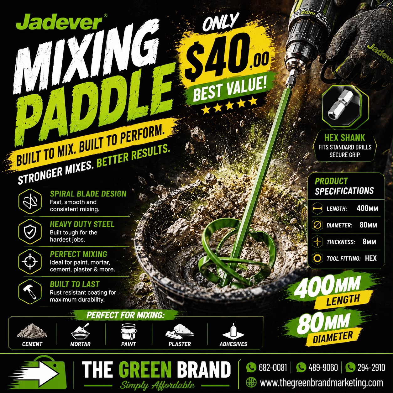 Mixing paddle sds plus