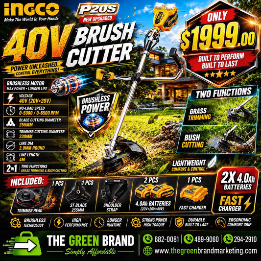 Ingco 40V cordless string trimmer and bush cutter
