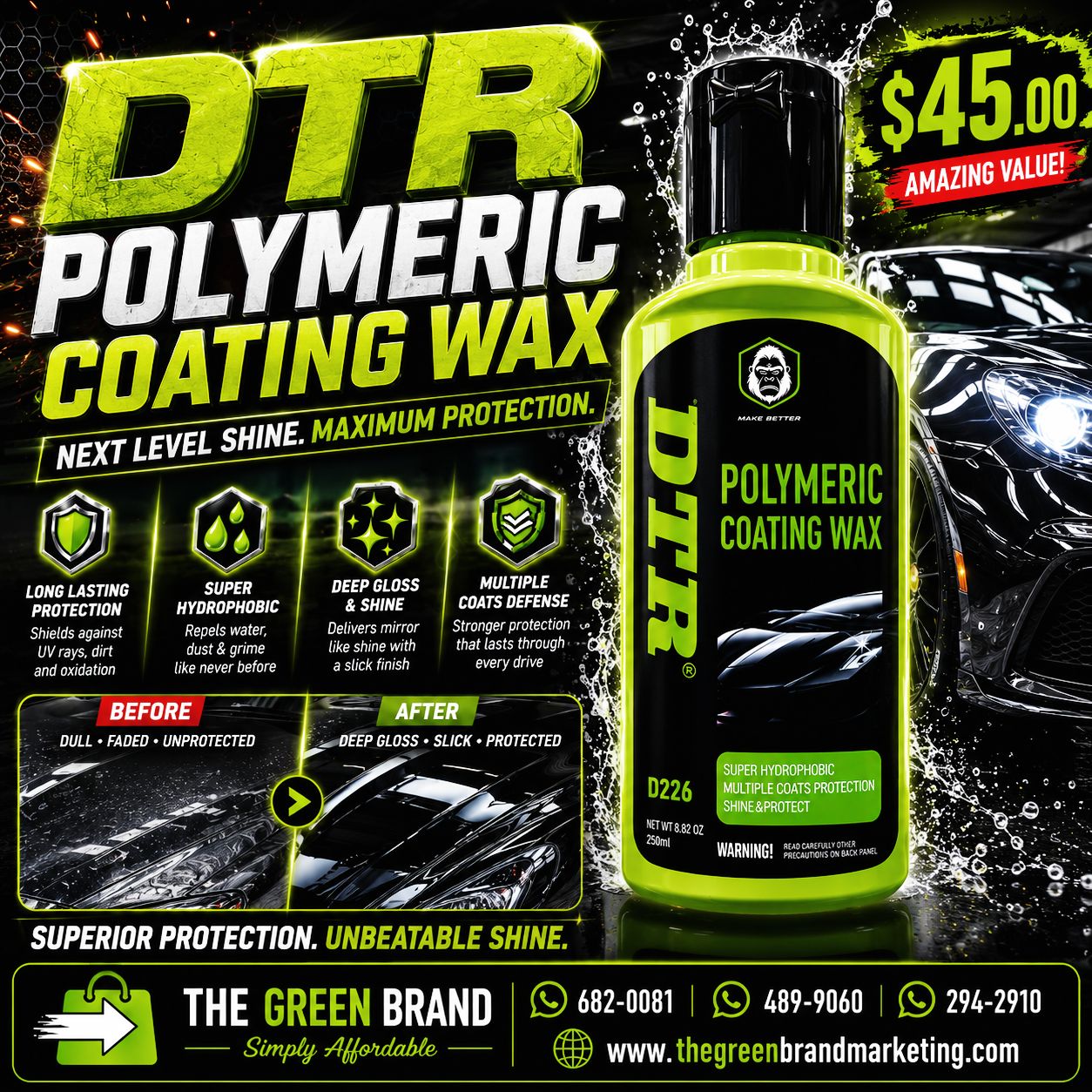 DTR Polymeric coating wax 250ml D226