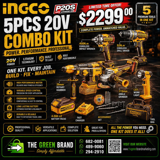 Ingco 5pc 20v Combo kit