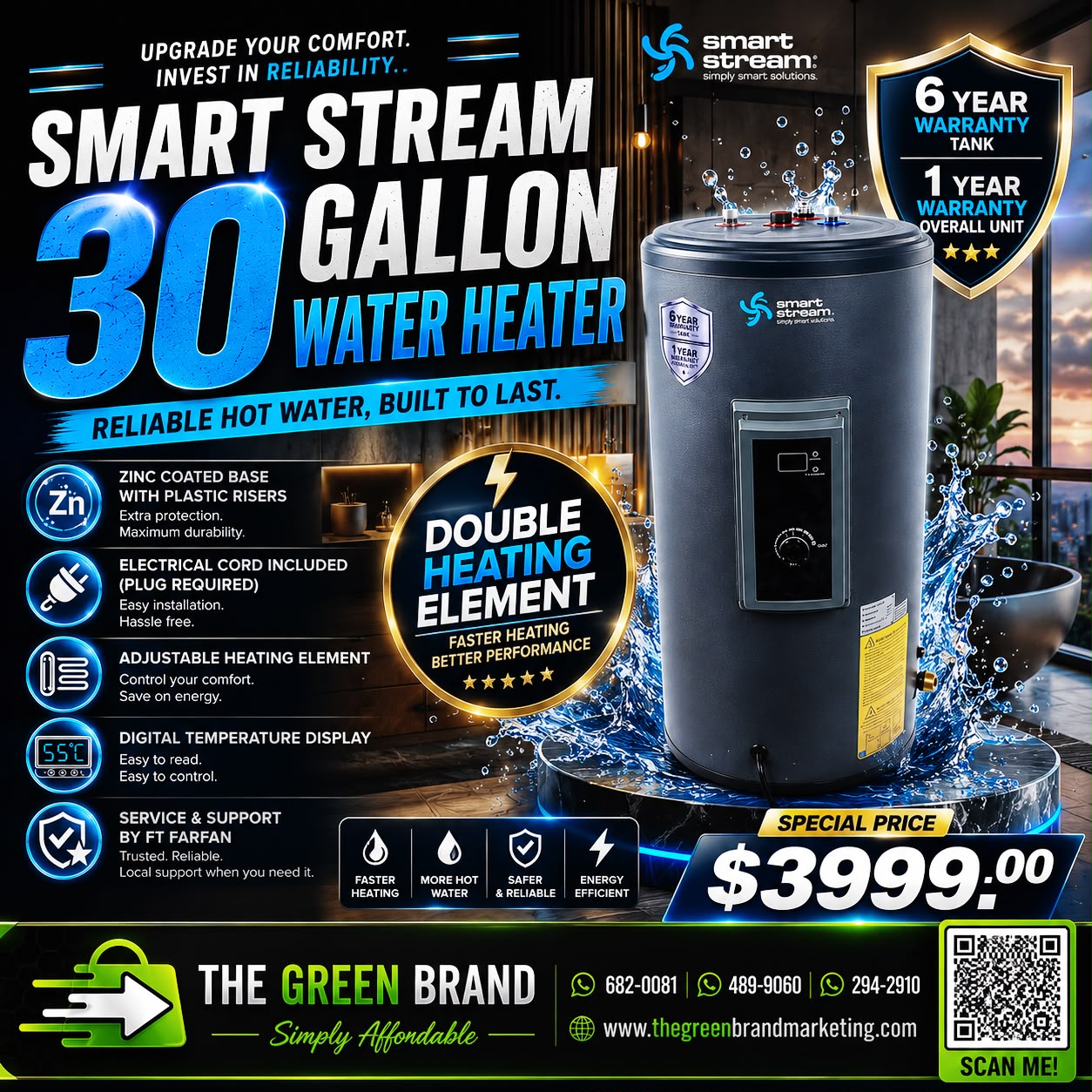 Smart Stream 30 Gallon Water Heater