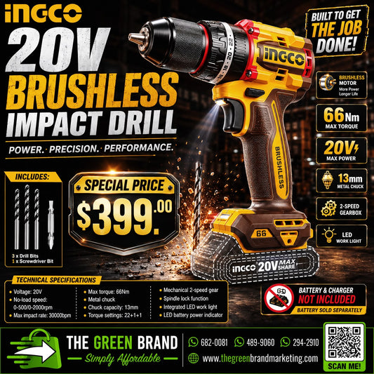 Ingco 66nm compact brushless drill (Metal chuck tool alone)