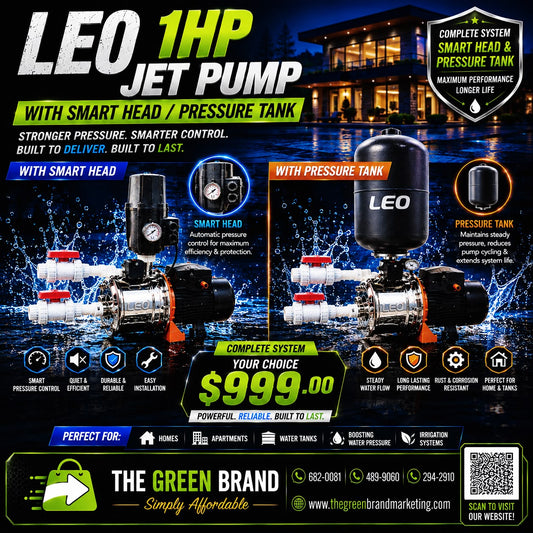 Leo 1HP jet pump with smart head/ pressure tank 24L