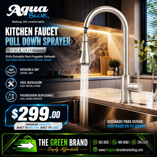Aqua Blue Extendable Kitchen Faucet