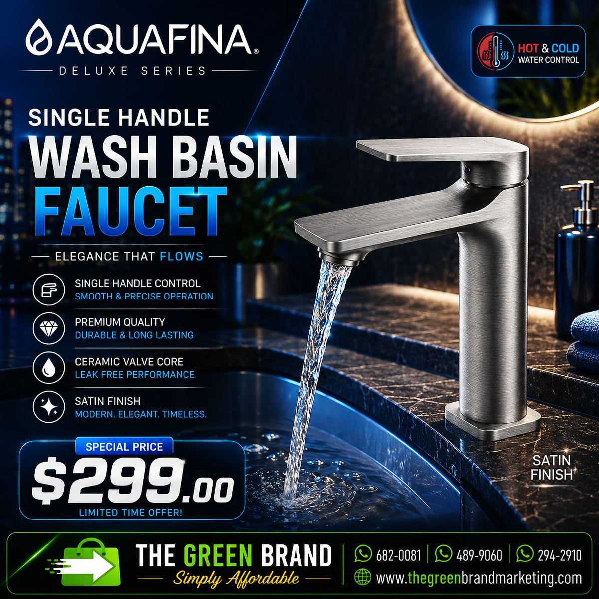 AQUAFINA Single Handle Wash Basin Faucet