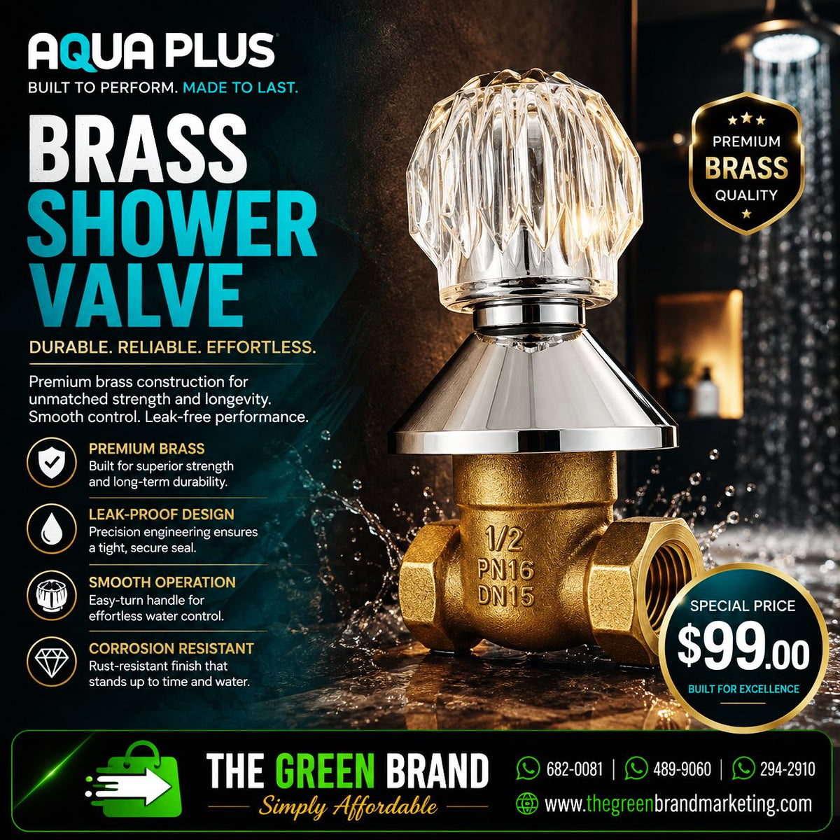 Aqua Plus Brass Shower Valve