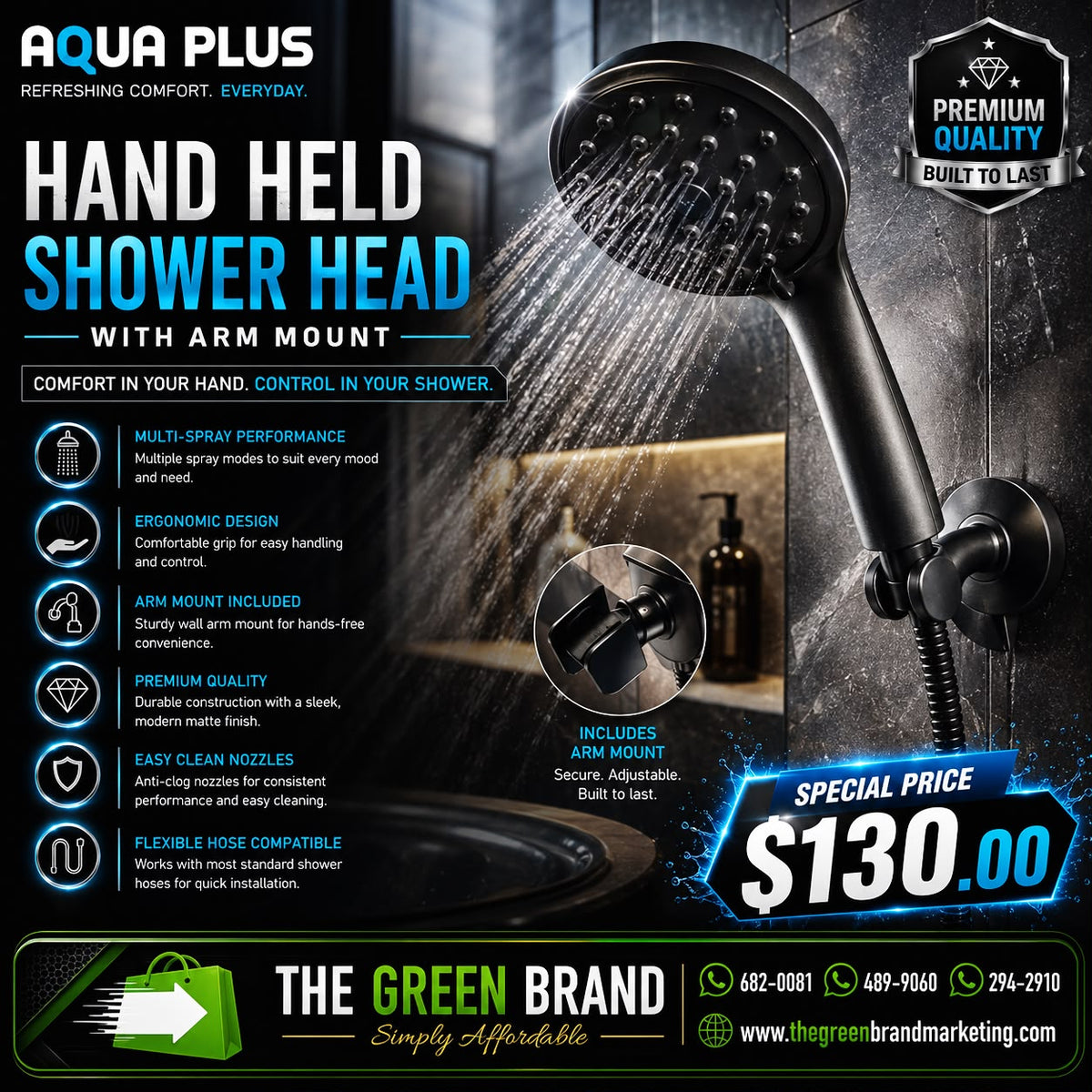Aqua Plus Hand Held Shower Head