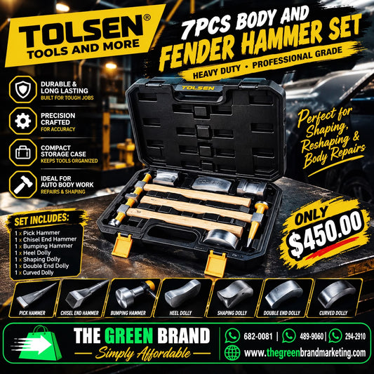 Tolsen  7PCS HEAVY DUTY BODY AND FENDER HAMMER SET (INDUSTRIAL)