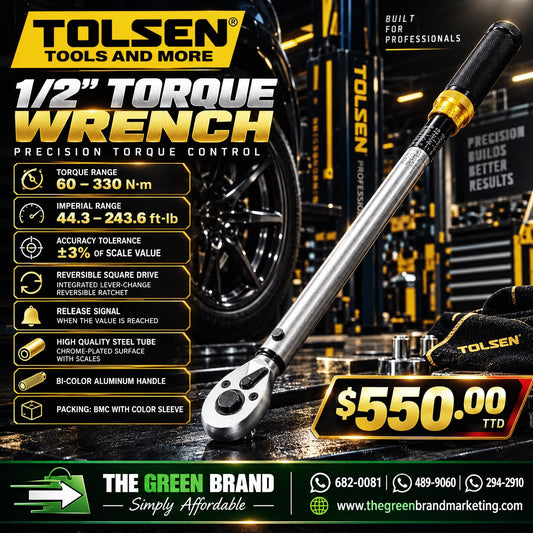 Tolsen torque wrench 1/2 60nm to 330nm 44.3-243.6 ft.lbs. 19668