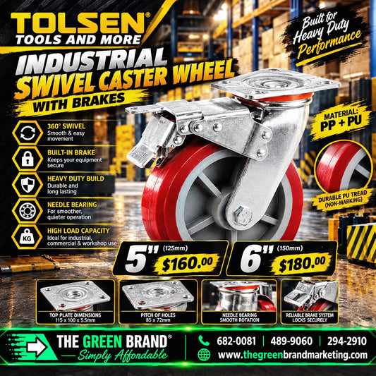 Tolsen Industrial Swivel caster with brake  pp+pu