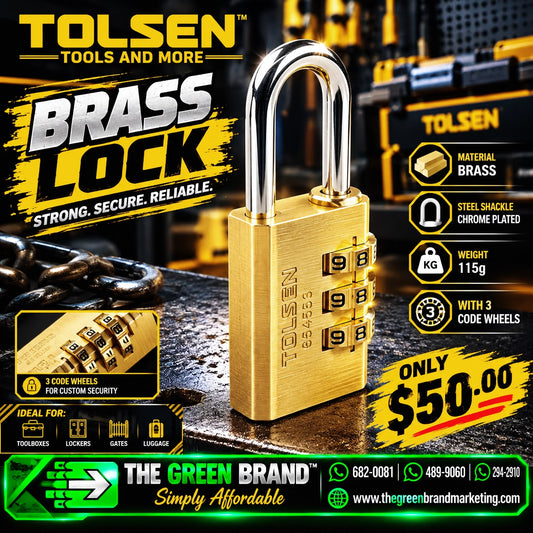 Tolsen combination brass padlock