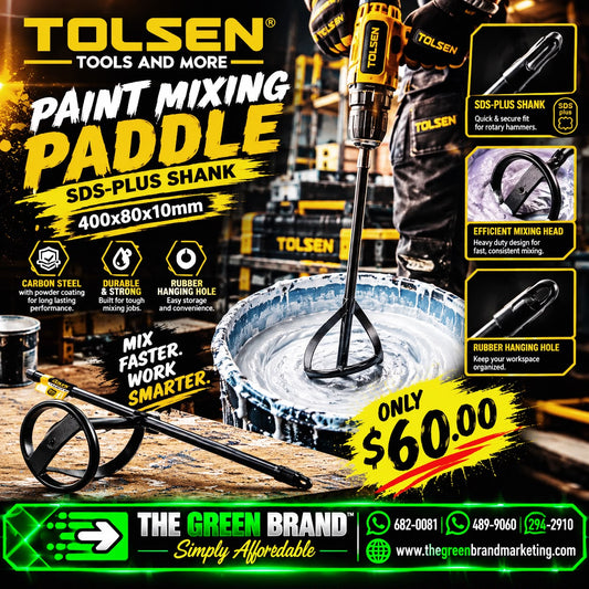 TOLSEN PAINT MIXER (SDS-PLUS SHANK) 400 x 80x 10mm