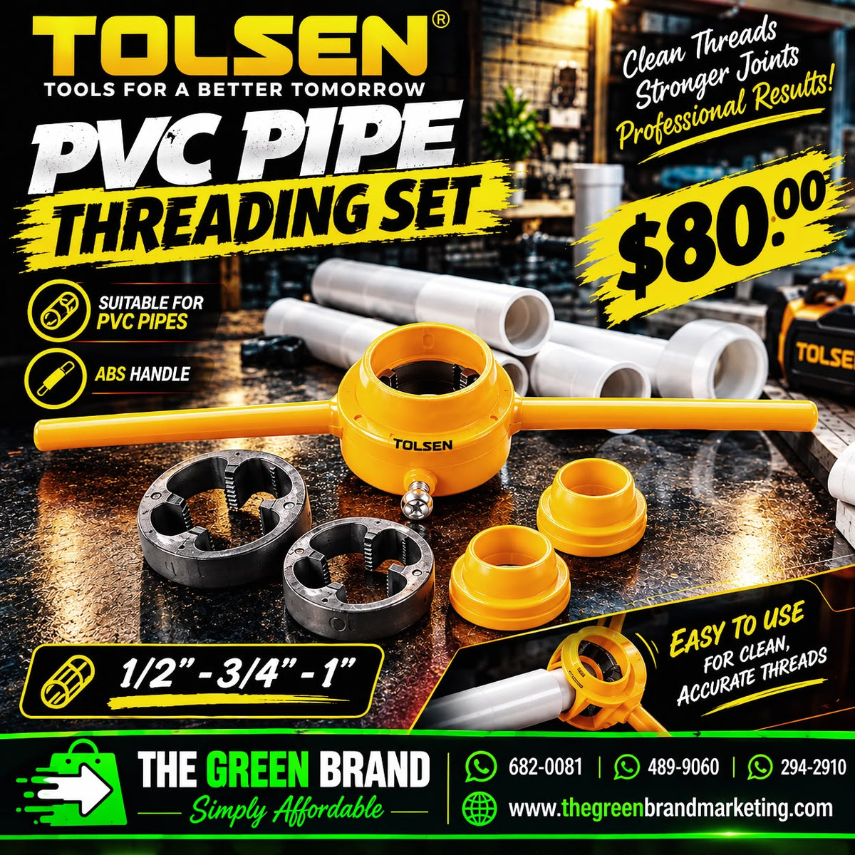 TOLSEN PVC PIPE THREADING SET