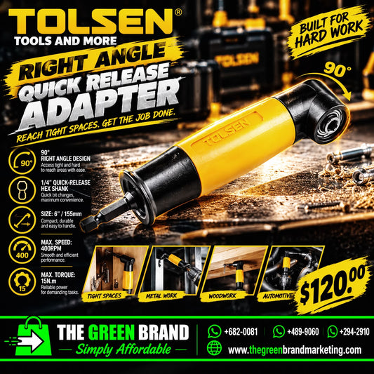Tolsen Right drill 90 degree 1,4 inch quick release
