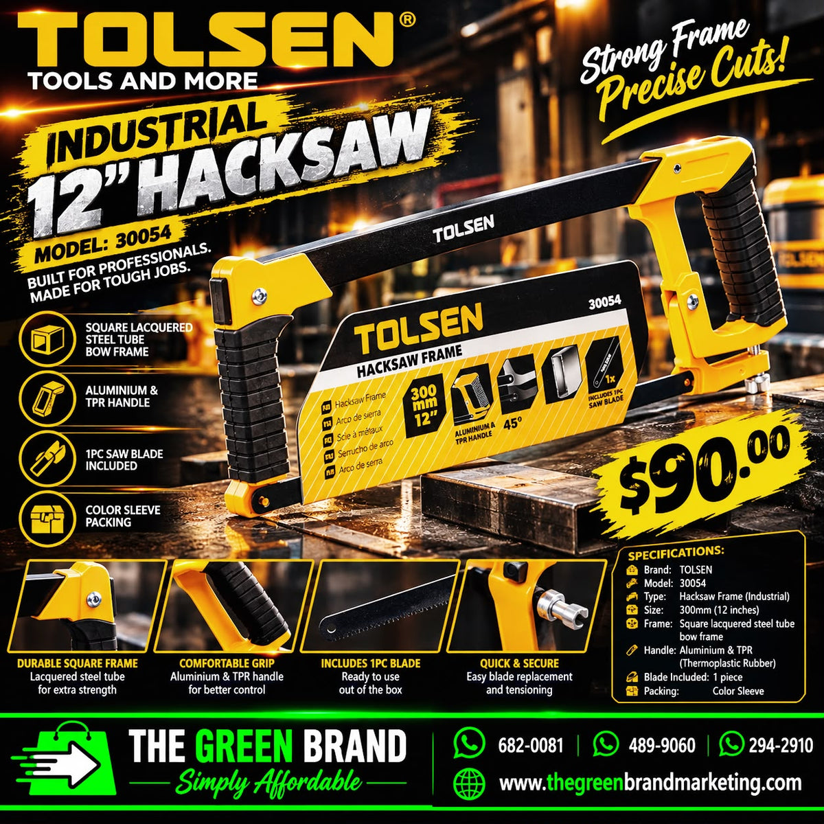Tolsen 12" Industrial Hacksaw