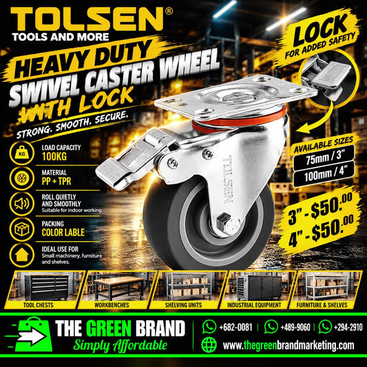 HEAVY DUTY SWIVEL CASTER WITH BRAKE