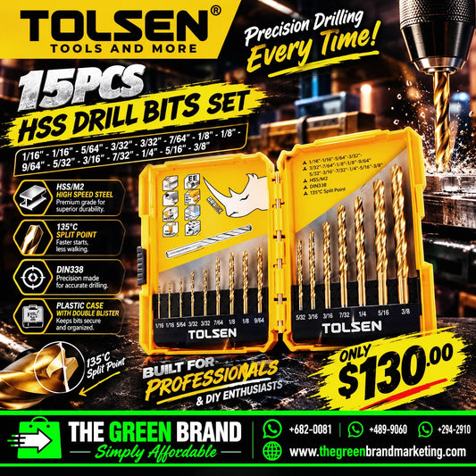 Tolsen 15pc drill bit set