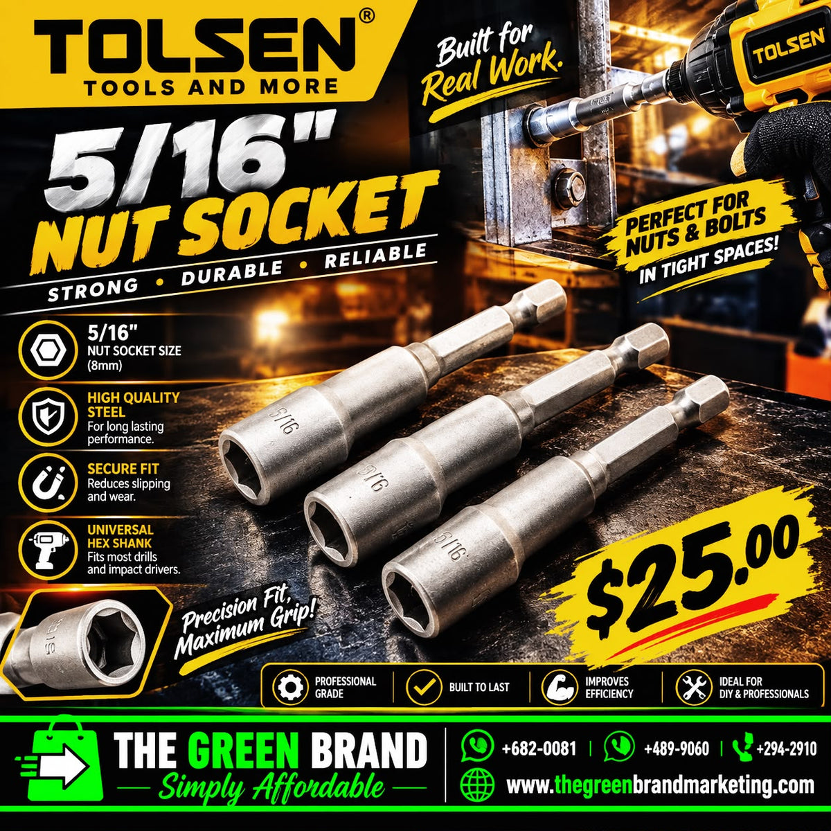 Tolsen 5/16" nut socket