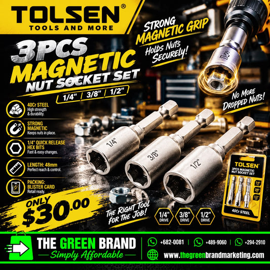 Tolsen nut sockets magnetic 1.4 3/8 1/2