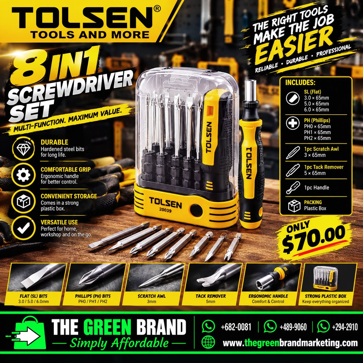 Tolsen 8 IN 1 SCREWDRIVER SET