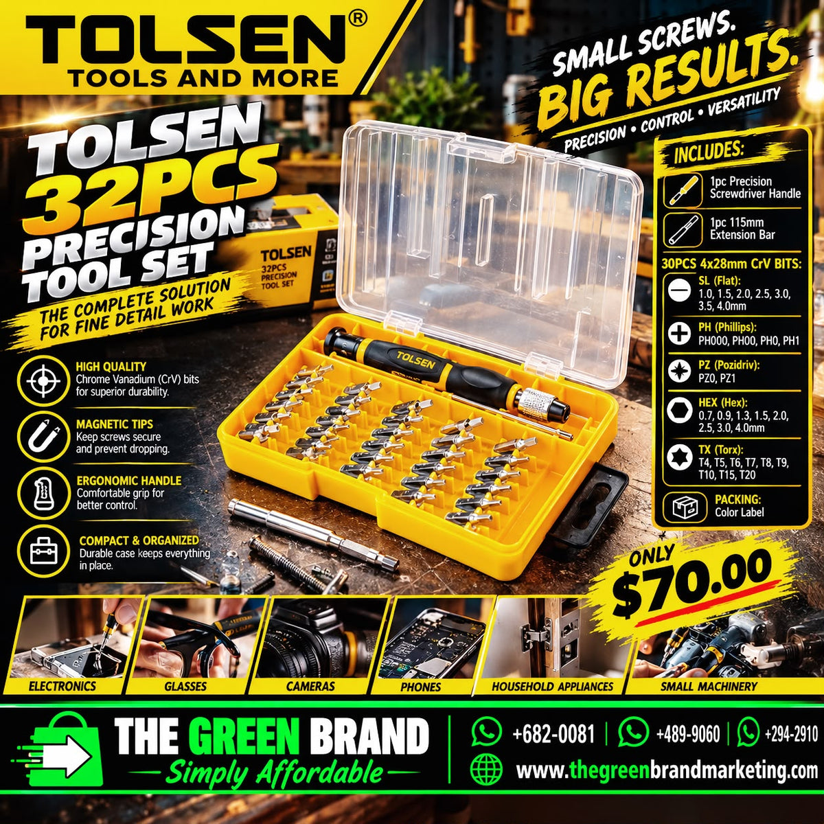 Tolsen 32PCS PRECISION TOOL SET