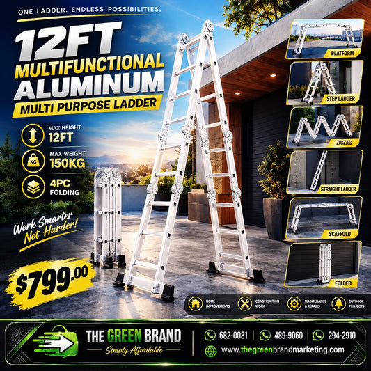 12FT Multifunctional Aluminum multi-purpose ladder